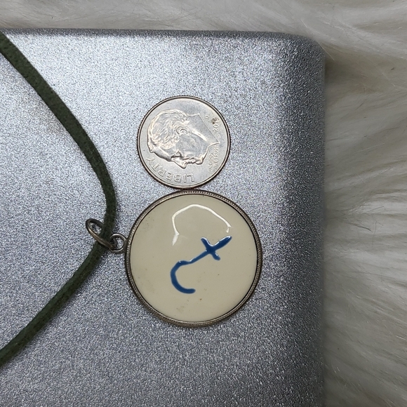 Astrological Sign Silver Ceres Charm Pendant  Handmade White Enamel Unique Funky - Picture 5 of 5